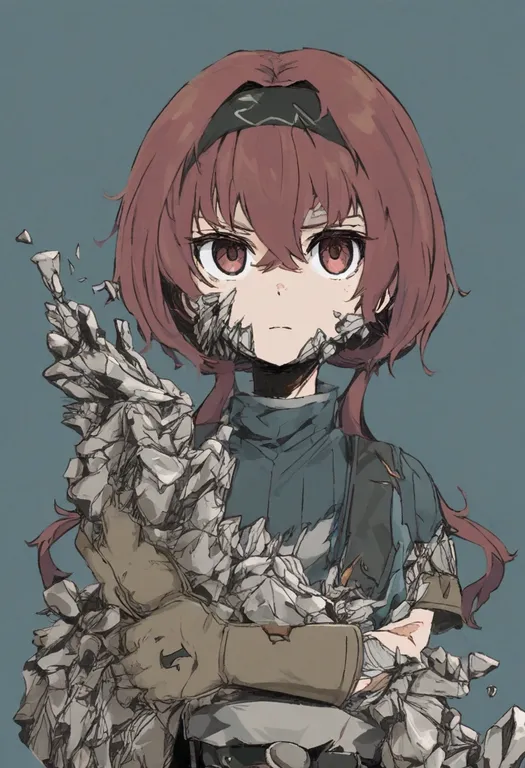 masterpiece, best quality, general, broken, 1girl, solo, simple background — by k3scat, made with ComfyUI