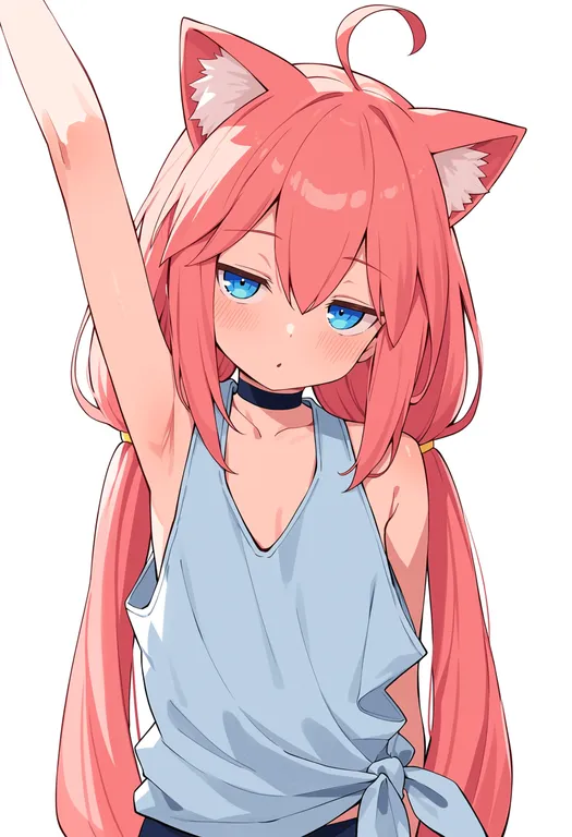 masterpiece, best quality, score_7, safe, nekomiya hinata, solo, upper body, simple background — by k3scat, made with ComfyUI