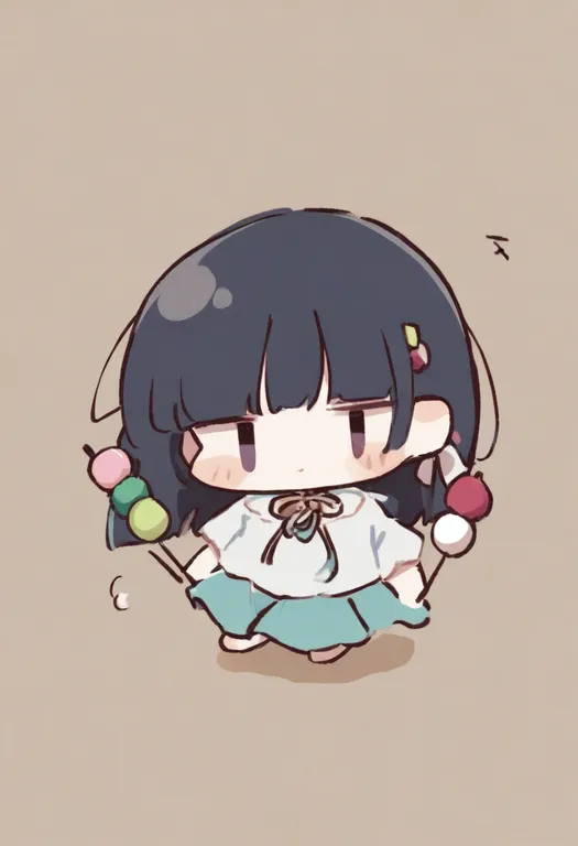 masterpiece, best quality, general, dango daikazoku, solo, simple background — by k3scat, made with ComfyUI