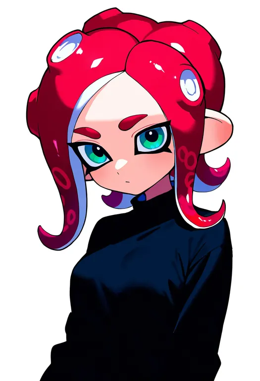 masterpiece, best quality, newest, absurdres, highres, safe, octoling, 1girl, solo, simple_background — by k3scat, made with ComfyUI