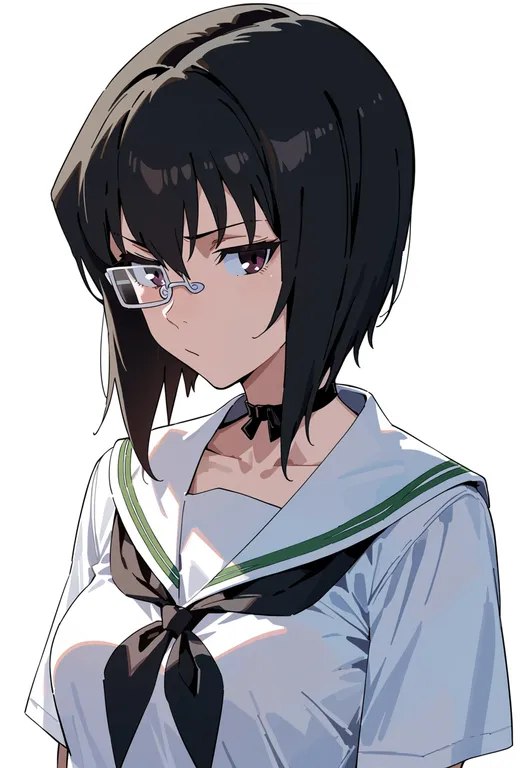 masterpiece, best quality, score_7, safe, kawashima momo, solo, upper body, simple background — by k3scat, made with ComfyUI