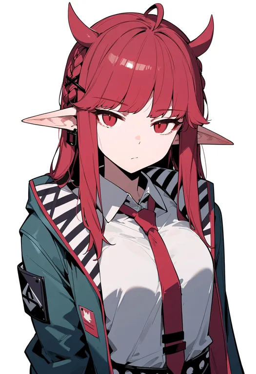 masterpiece, best quality, score_7, safe, vigna (arknights), arknights, solo, upper body, simple background — by k3scat, made with ComfyUI