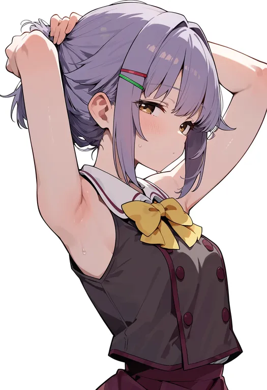 masterpiece, best quality, score_7, safe, koshimizu sachiko, solo, upper body, simple background — by k3scat, made with ComfyUI