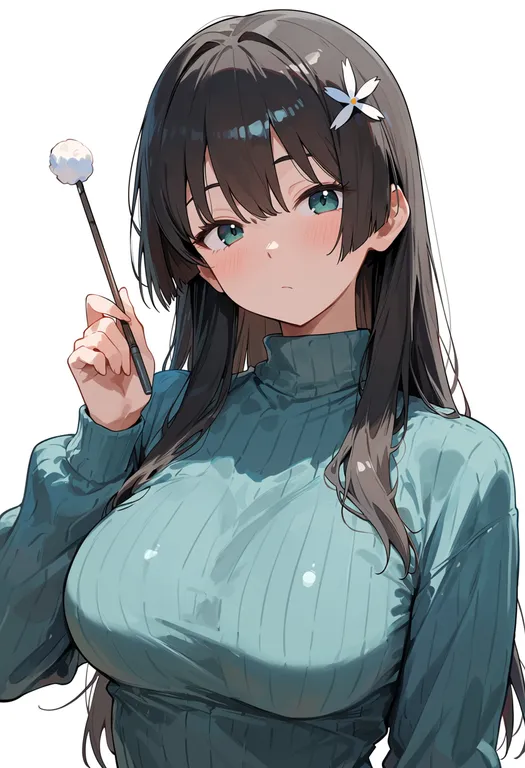masterpiece, best quality, score_7, safe, saten ruiko, solo, upper body, simple background — by k3scat, made with ComfyUI