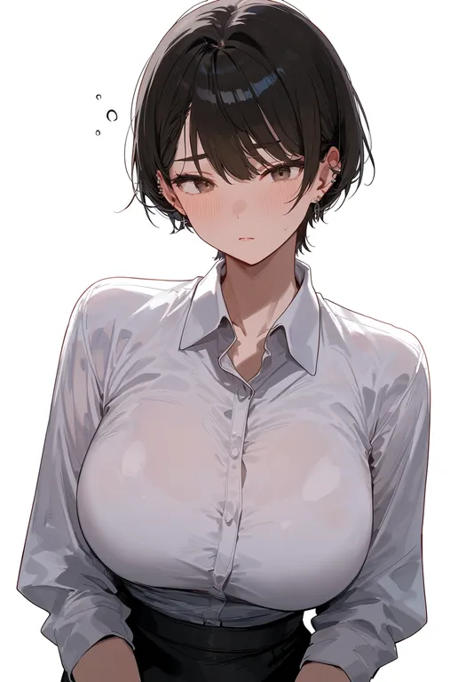 masterpiece, best quality, score_7, safe, sasha blouse, solo, upper body, simple background — by k3scat, made with ComfyUI