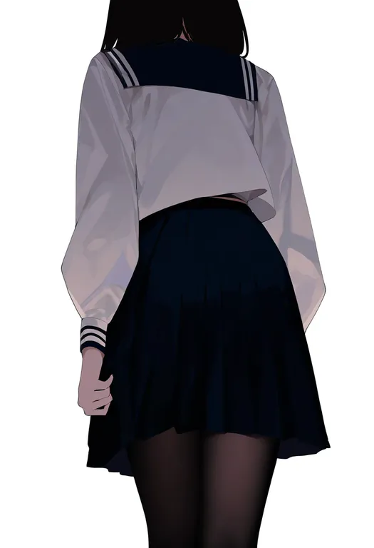 masterpiece, best quality, newest, absurdres, highres, safe, black_pantyhose, 1girl, solo, simple_background — by k3scat, made with ComfyUI