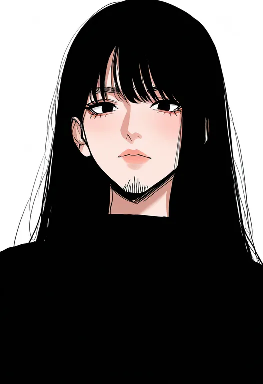masterpiece, best quality, newest, absurdres, highres, safe, goatee_stubble, 1girl, solo, simple_background — by k3scat, made with ComfyUI