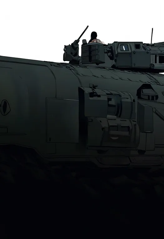 masterpiece, best quality, newest, absurdres, highres, safe, military_vehicle, 1girl, solo, simple_background — by k3scat, made with ComfyUI