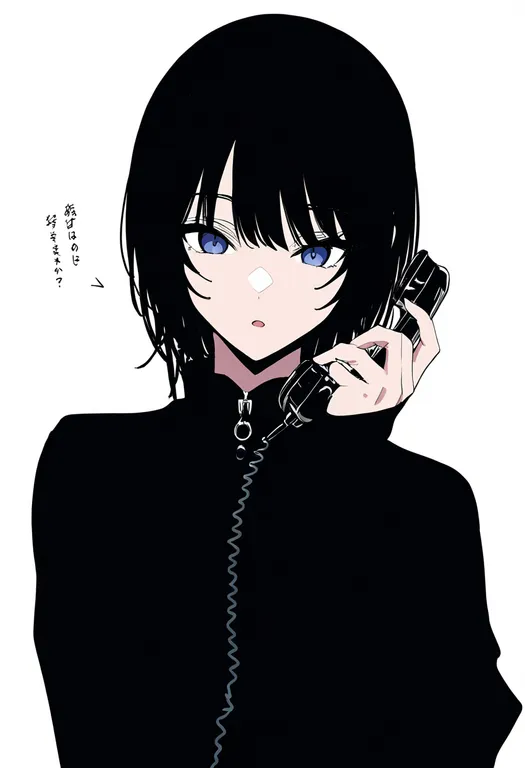 masterpiece, best quality, newest, absurdres, highres, safe, talking_on_phone, 1girl, solo, simple_background — by k3scat, made with ComfyUI
