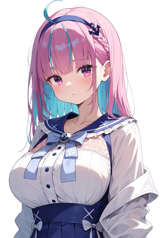 masterpiece, best quality, score_7, safe, minato aqua, hololive, solo, upper body, simple background — by k3scat, made with ComfyUI