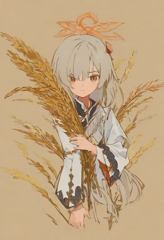 masterpiece, best quality, general, wheat, 1girl, solo, simple background — by k3scat, made with ComfyUI