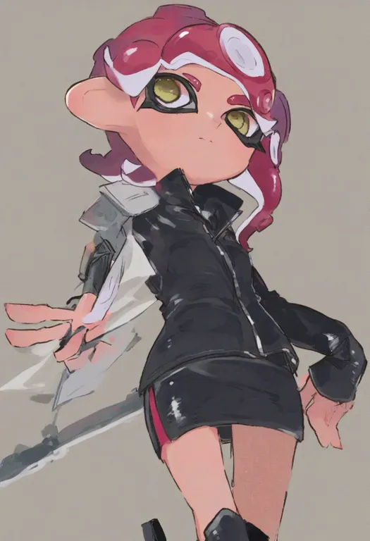 masterpiece, best quality, general, octoling, 1girl, solo, simple background — by k3scat, made with ComfyUI