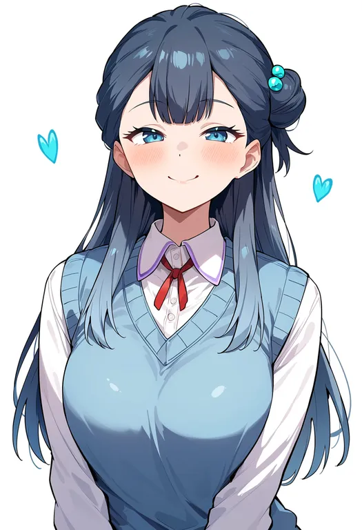 masterpiece, best quality, score_7, safe, yakushiji saaya, solo, upper body, simple background — by k3scat, made with ComfyUI