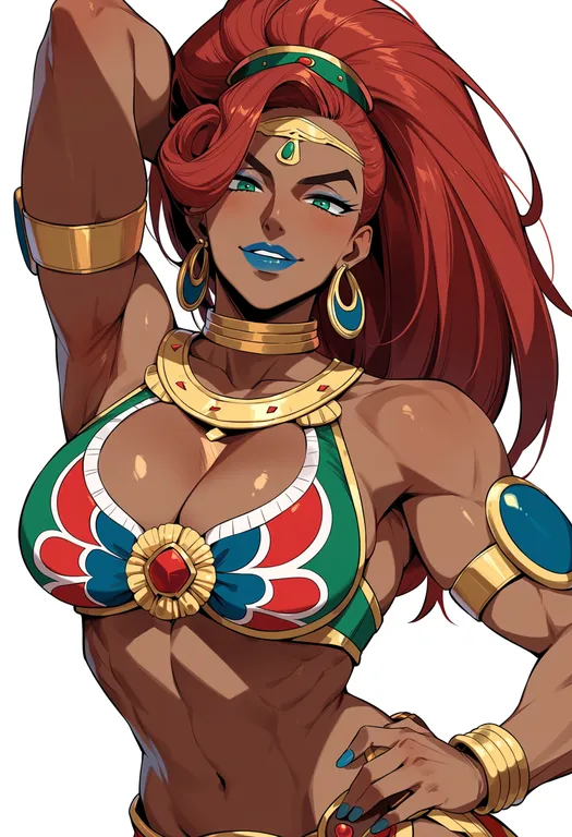 masterpiece, best quality, score_7, safe, urbosa, solo, upper body, simple background — by k3scat, made with ComfyUI