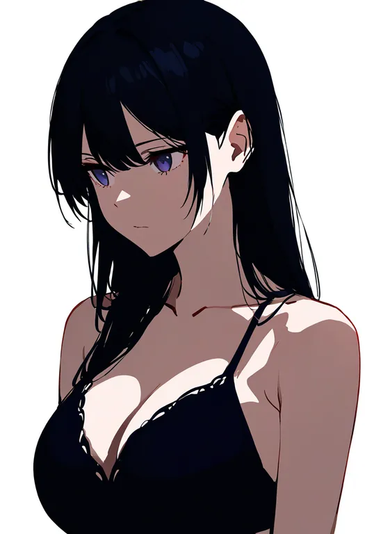 masterpiece, best quality, newest, absurdres, highres, safe, black_bra, 1girl, solo, simple_background — by k3scat, made with ComfyUI