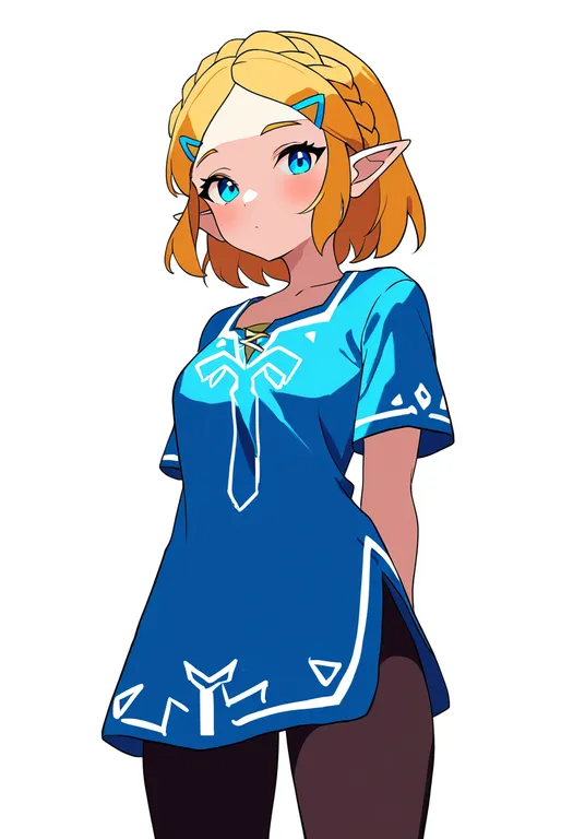 masterpiece, best quality, newest, absurdres, highres, safe, champion's_tunic_(zelda), 1girl, solo, simple_background — by k3scat, made with ComfyUI