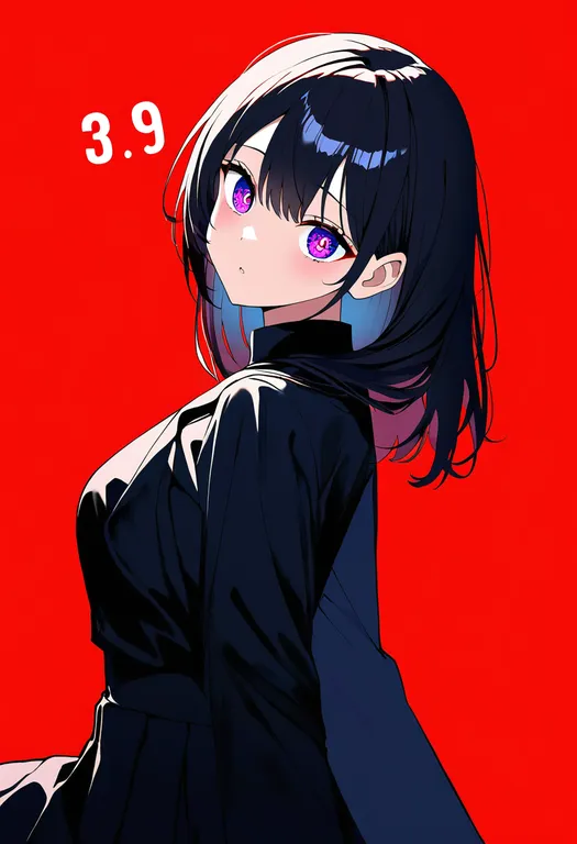 masterpiece, best quality, newest, absurdres, highres, safe, 39, 1girl, solo, simple_background — by k3scat, made with ComfyUI