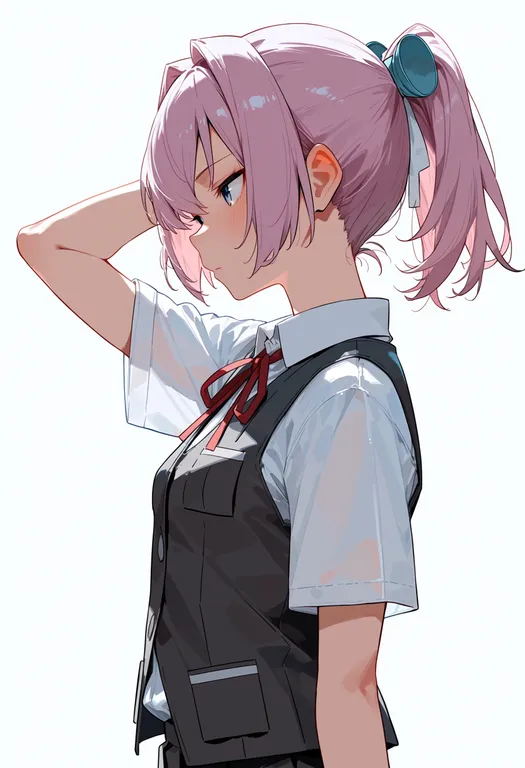 masterpiece, best quality, score_7, safe, shiranui (kancolle), solo, upper body, simple background — by k3scat, made with ComfyUI