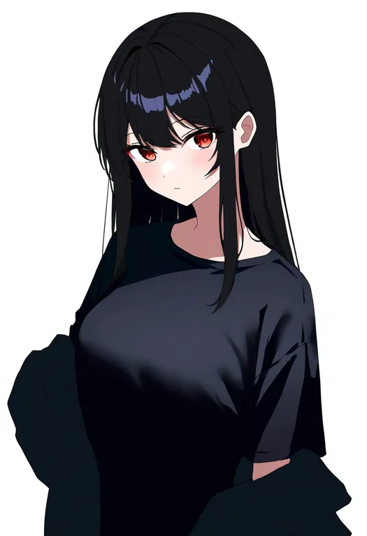 masterpiece, best quality, newest, absurdres, highres, safe, shirt_partially_removed, 1girl, solo, simple_background — by k3scat, made with ComfyUI