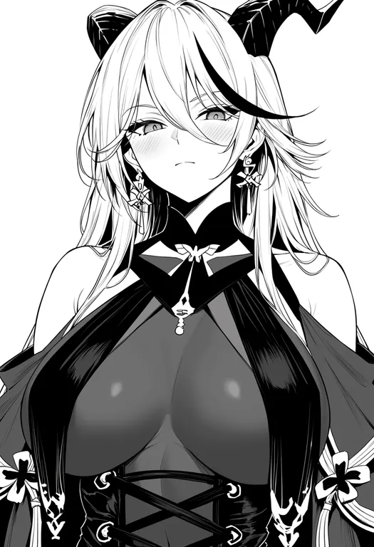 masterpiece, best quality, score_7, safe, aegir (azur lane), azur lane, solo, upper body, simple background — by k3scat, made with ComfyUI