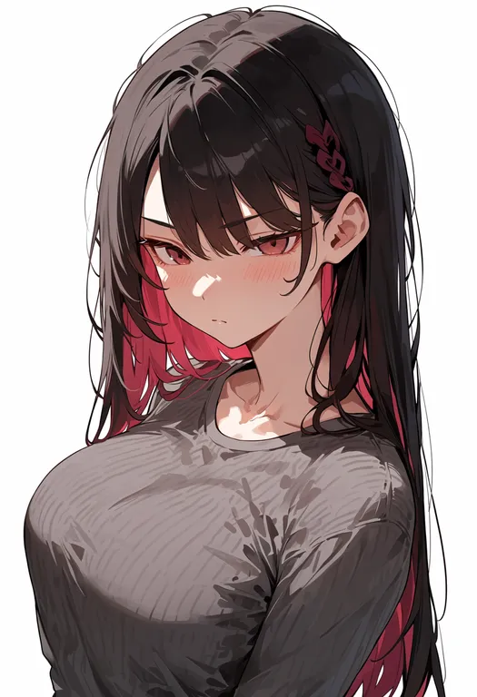 masterpiece, best quality, score_7, safe, nattou, 1girl, solo, upper body, simple background — by k3scat, made with ComfyUI