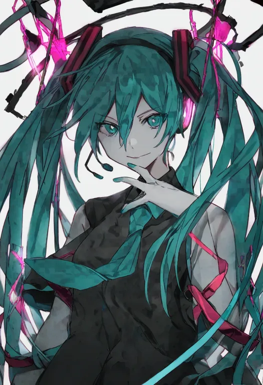 masterpiece, best quality, general, koi wa sensou (vocaloid), solo, simple background — by k3scat, made with ComfyUI