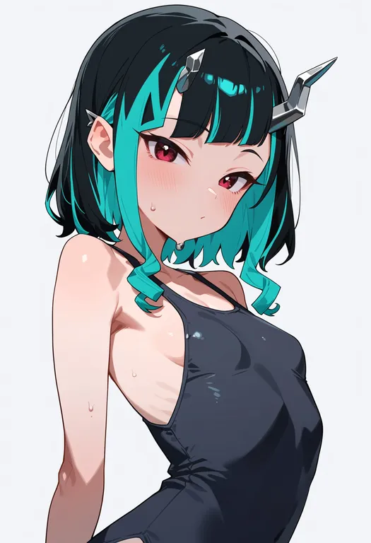 masterpiece, best quality, score_7, safe, shishio chris, solo, upper body, simple background — by k3scat, made with ComfyUI