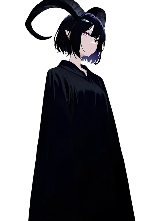 masterpiece, best quality, newest, absurdres, highres, safe, goat_horns, 1girl, solo, simple_background — by k3scat, made with ComfyUI