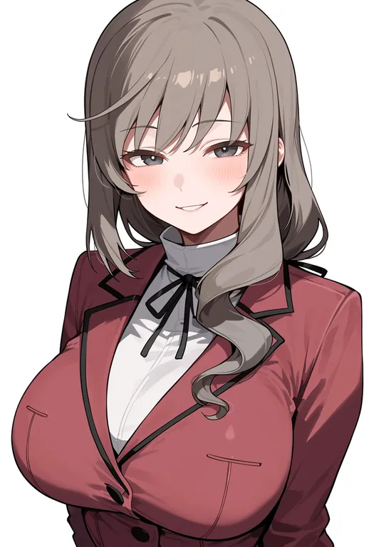 masterpiece, best quality, score_7, safe, shimada chiyo, solo, upper body, simple background — by k3scat, made with ComfyUI