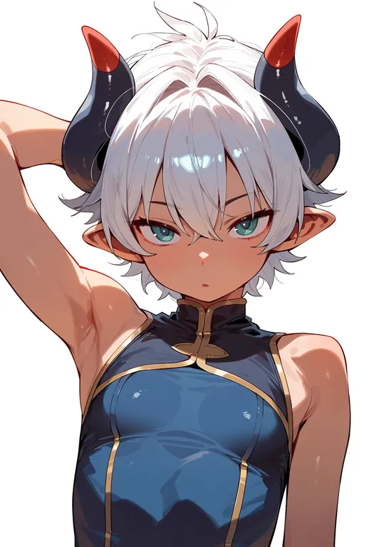 masterpiece, best quality, score_7, safe, shinrabanshou, solo, upper body, simple background — by k3scat, made with ComfyUI