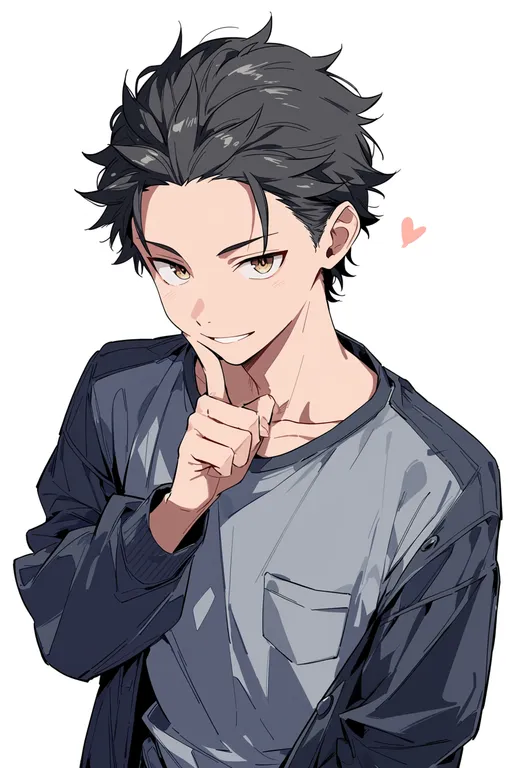masterpiece, best quality, score_7, safe, natsuki subaru, solo, upper body, simple background — by k3scat, made with ComfyUI