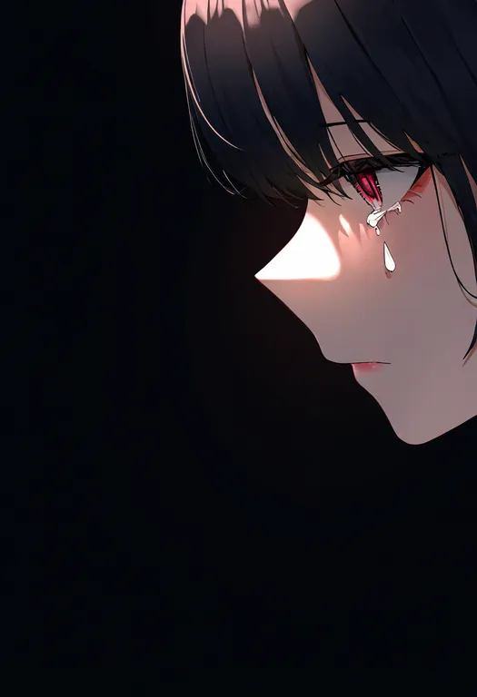 masterpiece, best quality, newest, absurdres, highres, safe, teardrop, 1girl, solo, simple_background — by k3scat, made with ComfyUI