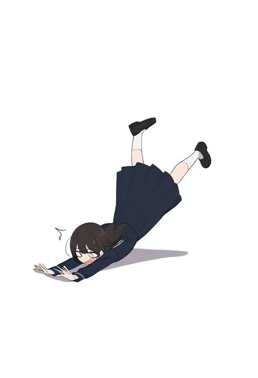 masterpiece, best quality, newest, absurdres, highres, safe, tripping, 1girl, solo, simple_background — by k3scat, made with ComfyUI
