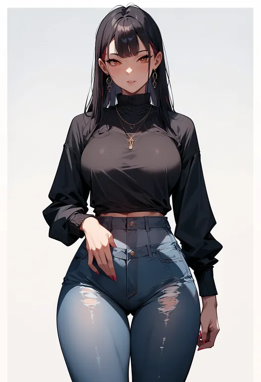 masterpiece, best quality, score_7, safe, pixiv trainer, solo, simple background — by k3scat, made with ComfyUI
