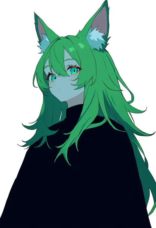 masterpiece, best quality, newest, absurdres, highres, safe, green_fur, 1girl, solo, simple_background — by k3scat, made with ComfyUI