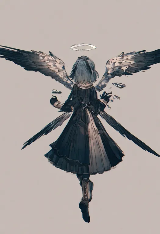 masterpiece, best quality, general, wings, 1girl, solo, full body, simple background — by k3scat, made with ComfyUI