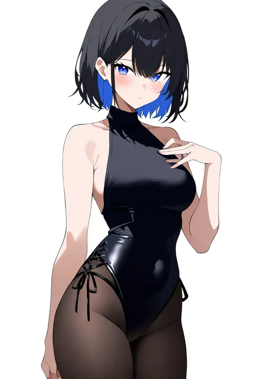masterpiece, best quality, newest, absurdres, highres, safe, side-tie_leotard, 1girl, solo, simple_background — by k3scat, made with ComfyUI