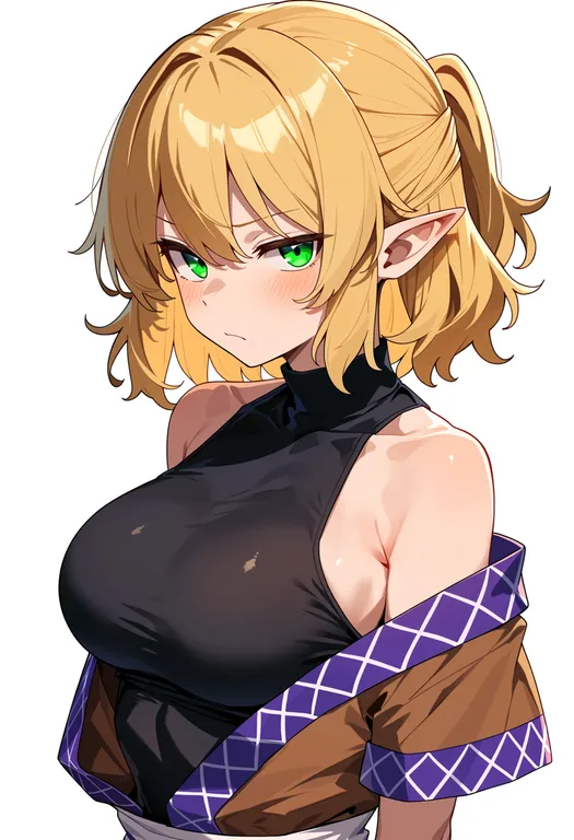 masterpiece, best quality, score_7, safe, mizuhashi parsee, touhou, solo, upper body, simple background — by k3scat, made with ComfyUI