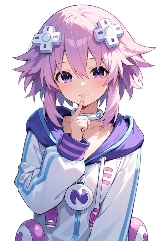 masterpiece, best quality, score_7, safe, neptune (neptunia), solo, upper body, simple background — by k3scat, made with ComfyUI