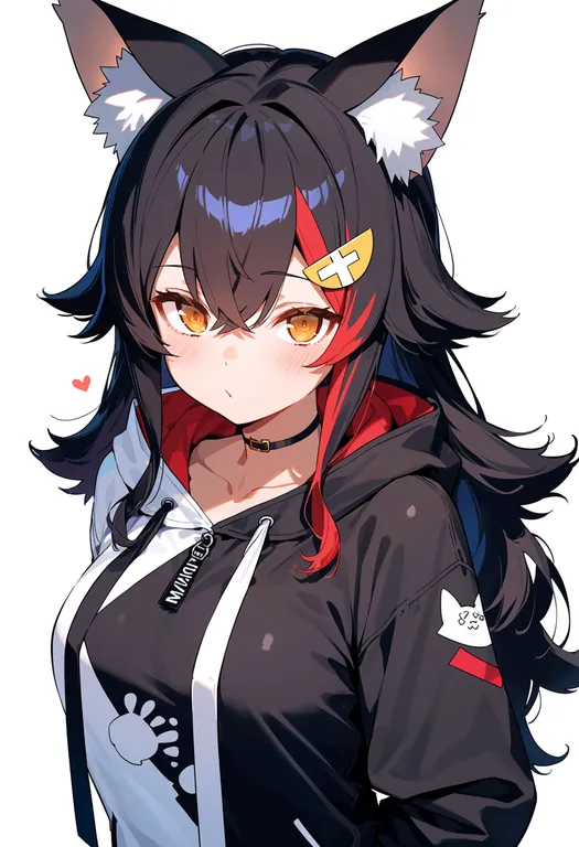 masterpiece, best quality, score_7, safe, ookami mio (hoodie), solo, upper body, simple background — by k3scat, made with ComfyUI