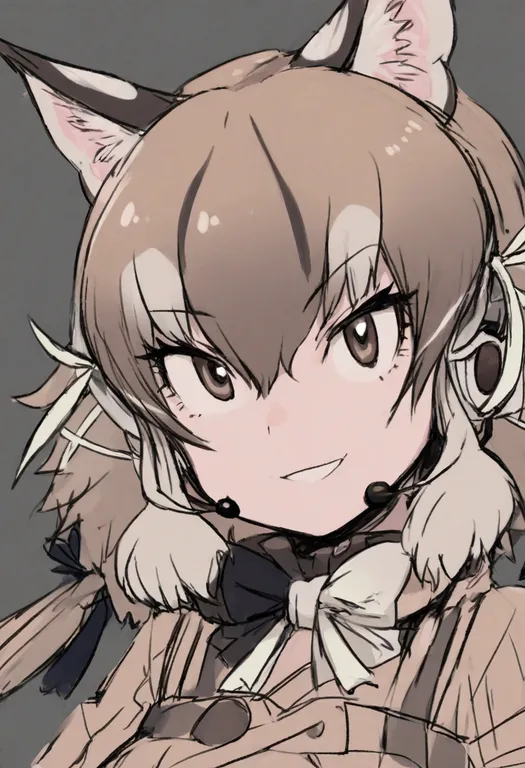 masterpiece, best quality, general, kemono friends v project, solo, simple background — by k3scat, made with ComfyUI