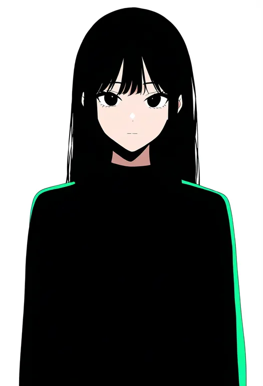 masterpiece, best quality, newest, absurdres, highres, safe, green_outline, 1girl, solo, simple_background — by k3scat, made with ComfyUI