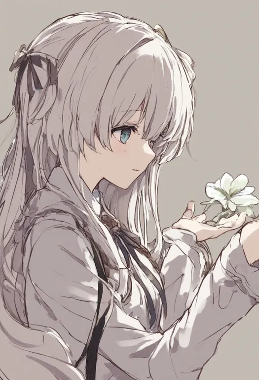 masterpiece, best quality, general, reaching towards another, 1girl, solo, simple background — by k3scat, made with ComfyUI