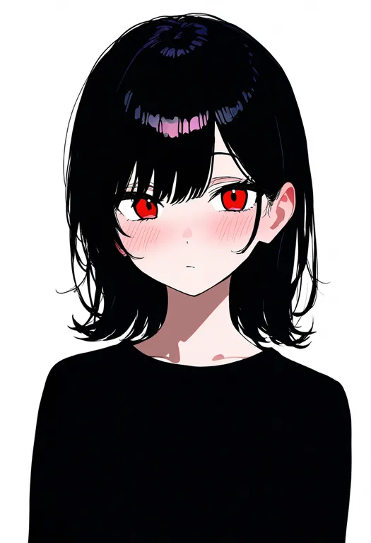 masterpiece, best quality, newest, absurdres, highres, safe, shoulder_blush, 1girl, solo, simple_background — by k3scat, made with ComfyUI