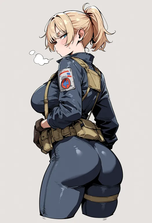 masterpiece, best quality, score_7, safe, battlefield (series), solo, simple background — by k3scat, made with ComfyUI