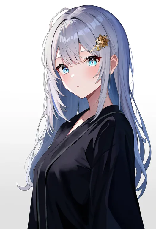 masterpiece, best quality, newest, absurdres, highres, safe, cloud_hair_ornament, 1girl, solo, simple_background — by k3scat, made with ComfyUI