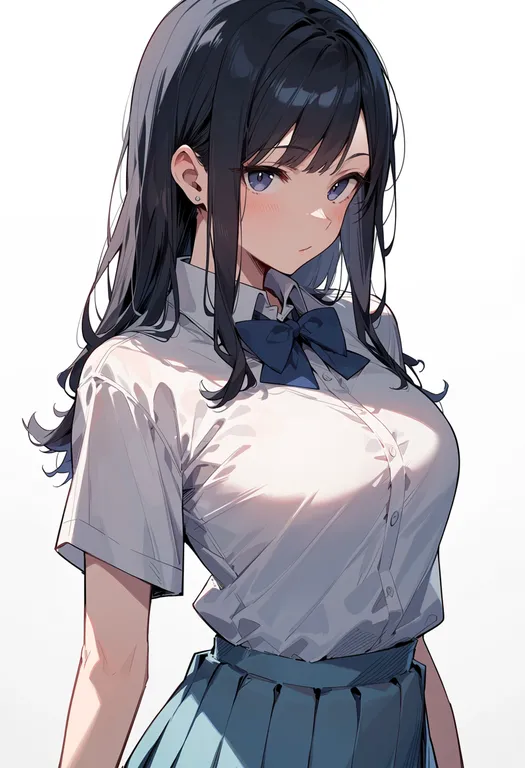 masterpiece, best quality, score_7, safe, hanabasami kyou, solo, upper body, simple background — by k3scat, made with ComfyUI