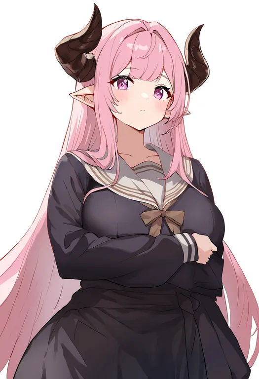 masterpiece, best quality, newest, absurdres, highres, safe, draph, 1girl, solo, simple_background — by k3scat, made with ComfyUI