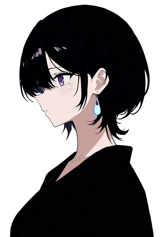 masterpiece, best quality, newest, absurdres, highres, safe, teardrop_earrings, 1girl, solo, simple_background — by k3scat, made with ComfyUI