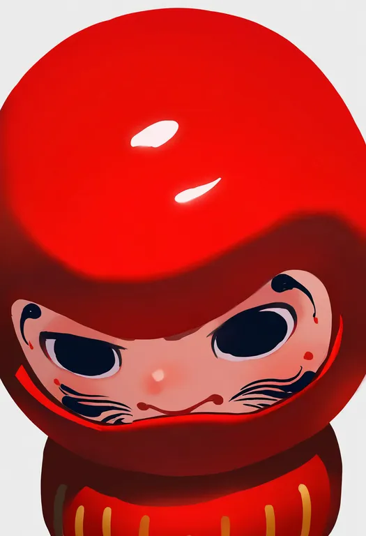 masterpiece, best quality, newest, absurdres, highres, safe, daruma_doll, 1girl, solo, simple_background — by k3scat, made with ComfyUI